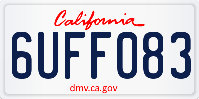 CA license plate 6UFF083