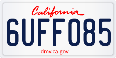CA license plate 6UFF085