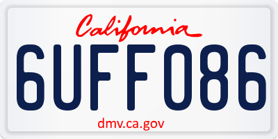 CA license plate 6UFF086