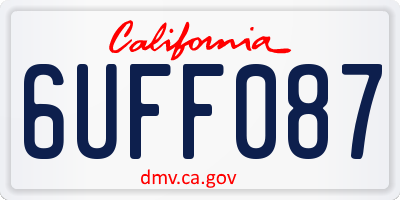 CA license plate 6UFF087