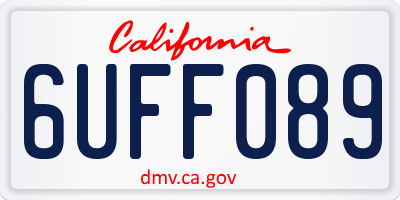 CA license plate 6UFF089