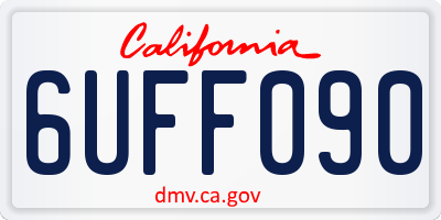 CA license plate 6UFF090