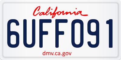 CA license plate 6UFF091