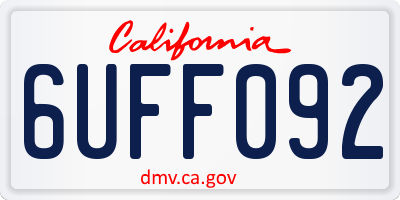 CA license plate 6UFF092