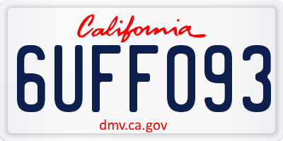 CA license plate 6UFF093