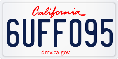 CA license plate 6UFF095
