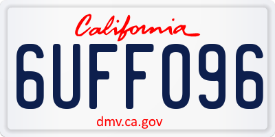 CA license plate 6UFF096