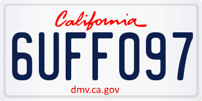 CA license plate 6UFF097