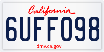 CA license plate 6UFF098