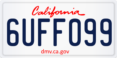 CA license plate 6UFF099
