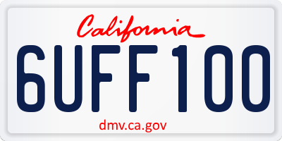 CA license plate 6UFF100