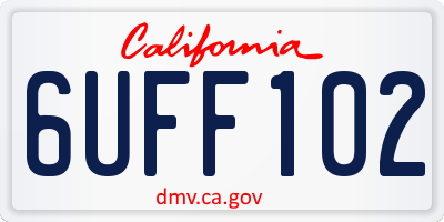 CA license plate 6UFF102