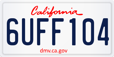 CA license plate 6UFF104