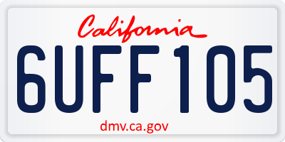 CA license plate 6UFF105