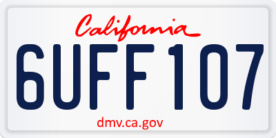 CA license plate 6UFF107