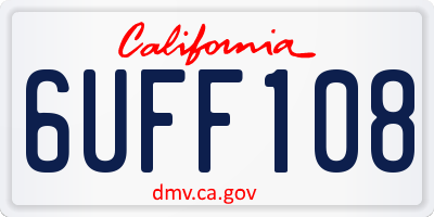 CA license plate 6UFF108