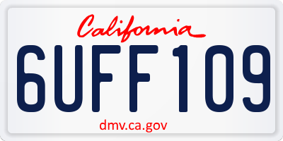 CA license plate 6UFF109