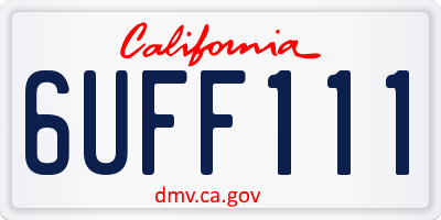 CA license plate 6UFF111