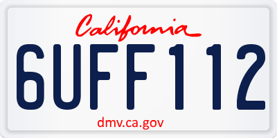 CA license plate 6UFF112