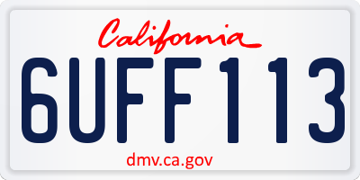 CA license plate 6UFF113