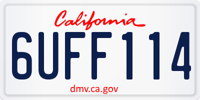 CA license plate 6UFF114