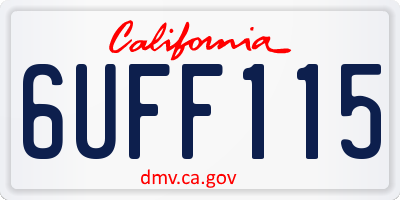CA license plate 6UFF115