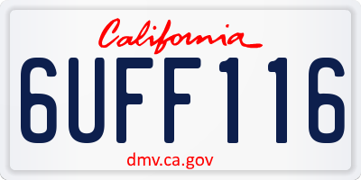 CA license plate 6UFF116