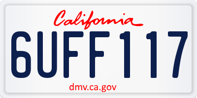 CA license plate 6UFF117
