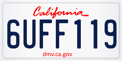 CA license plate 6UFF119