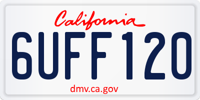 CA license plate 6UFF120