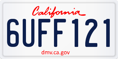 CA license plate 6UFF121