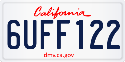CA license plate 6UFF122
