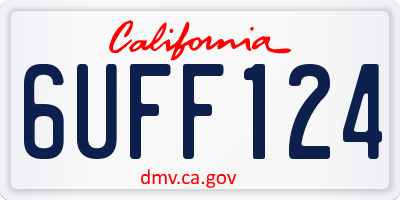 CA license plate 6UFF124