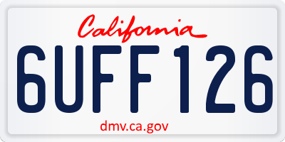 CA license plate 6UFF126