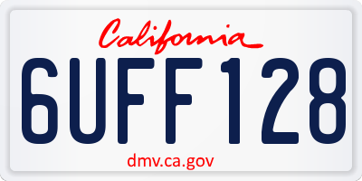 CA license plate 6UFF128