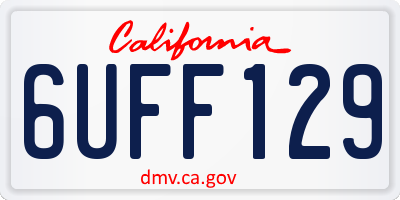 CA license plate 6UFF129