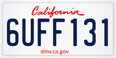 CA license plate 6UFF131