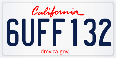 CA license plate 6UFF132
