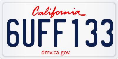 CA license plate 6UFF133