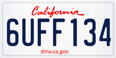 CA license plate 6UFF134