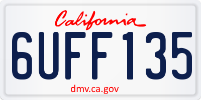 CA license plate 6UFF135