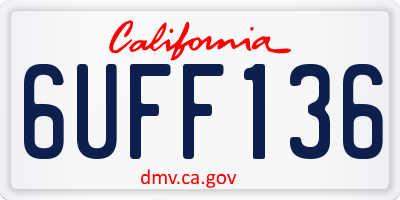 CA license plate 6UFF136