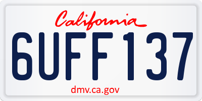 CA license plate 6UFF137