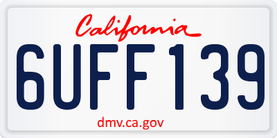CA license plate 6UFF139