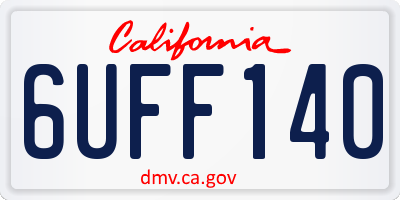 CA license plate 6UFF140