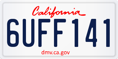 CA license plate 6UFF141