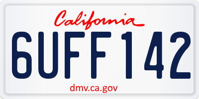 CA license plate 6UFF142