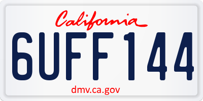 CA license plate 6UFF144