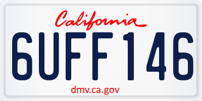 CA license plate 6UFF146