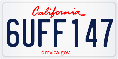 CA license plate 6UFF147